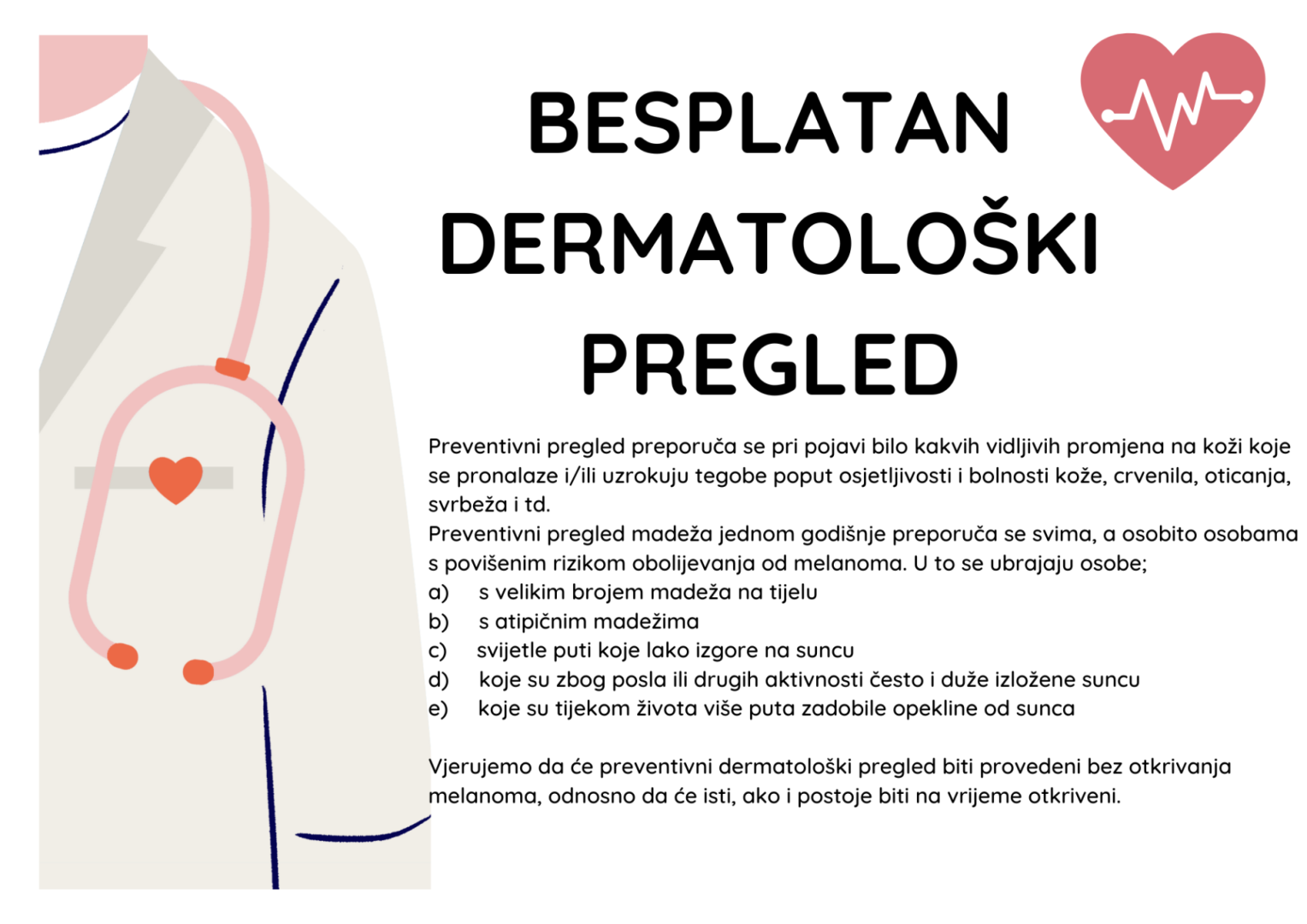 Besplatan dermatološki pregled